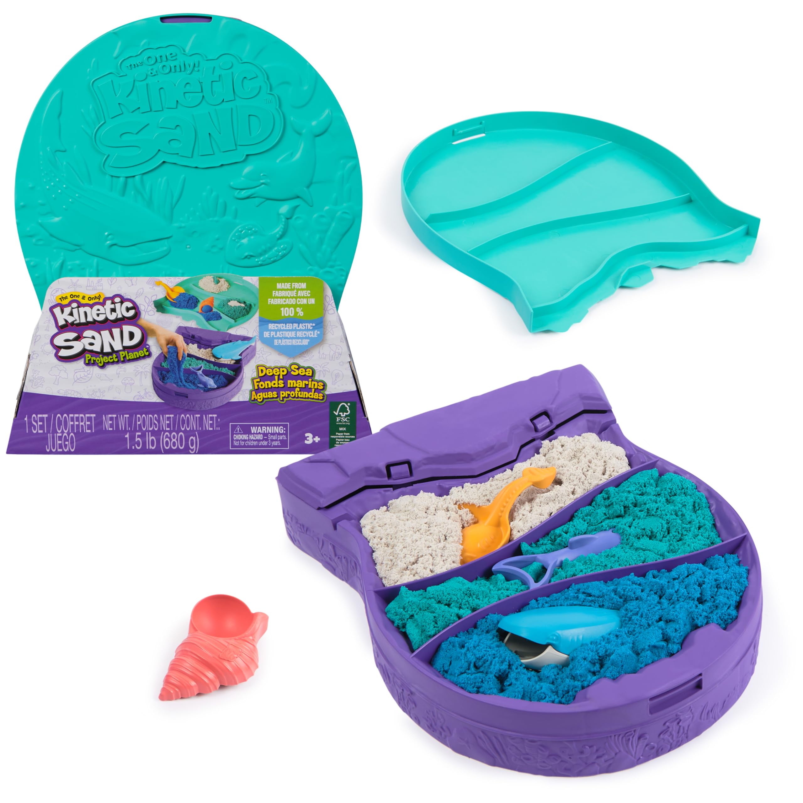 Kinetic Sand, Project Planet Deep Sea with 24oz Sensory Play Sand